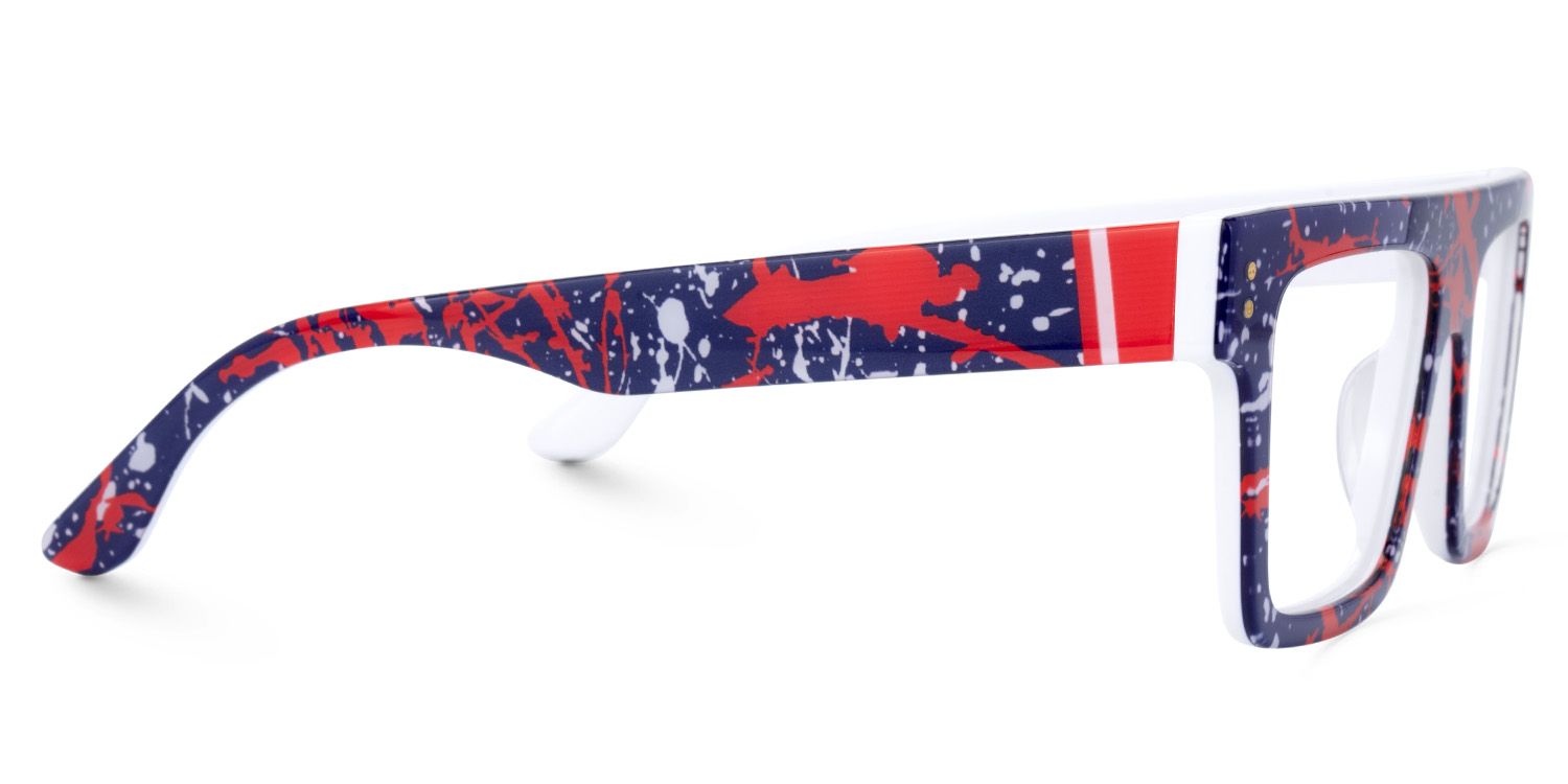 Daciana Rectangle Red and Blue Glasses Frames with Full Frame2