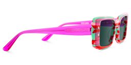 Gleam Red Rectangle Sunglasses3