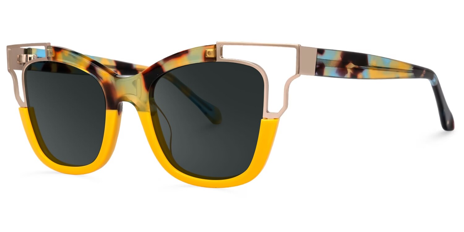 Rhoden Yellow Cateye Frame Sunglasses | Zeelool1
