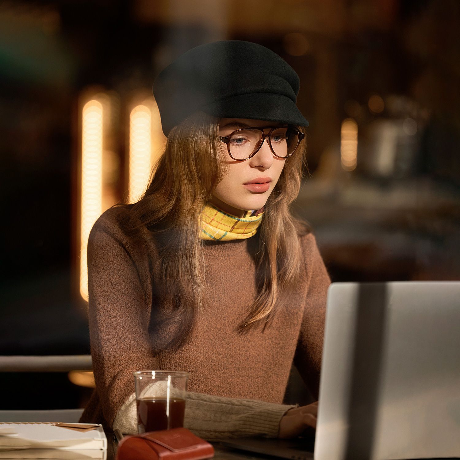 Drew Brown and Orange Aviator Glasses for Women | ZEELOOL7