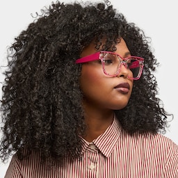 Zerica Square Rose Red Glasses1