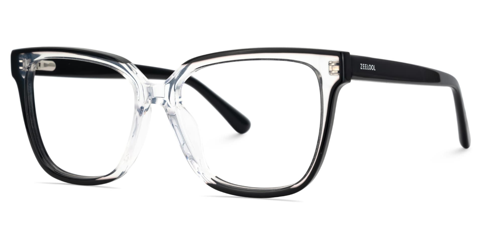 Benguie Black Crystal Square Shape Eyeglasses | Zeelool3