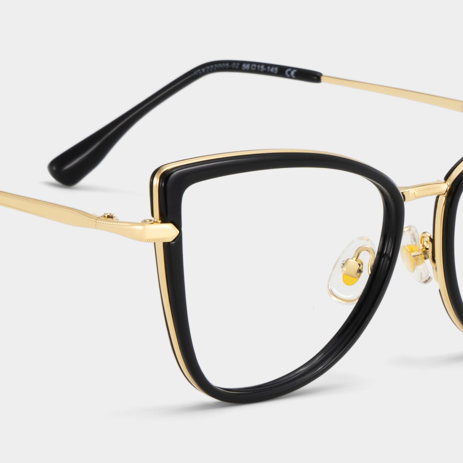 Cat eye Black Eyeglasses- Sloane Mixed Frame Glasses4