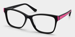 Eva Black Pink Rectangle Glasses3