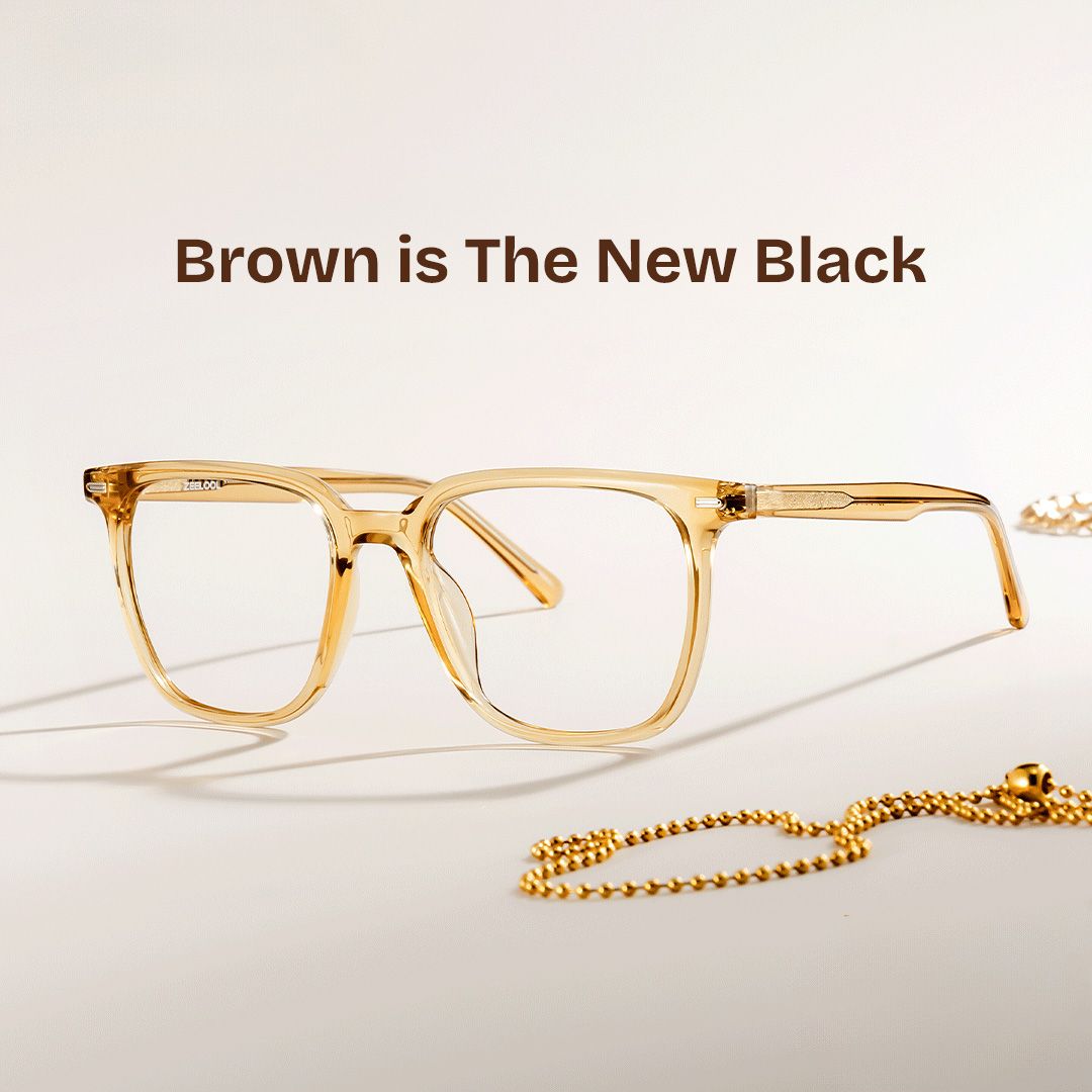 Eliza Clear Beige Glasses with Square Frames | ZEELOOL0