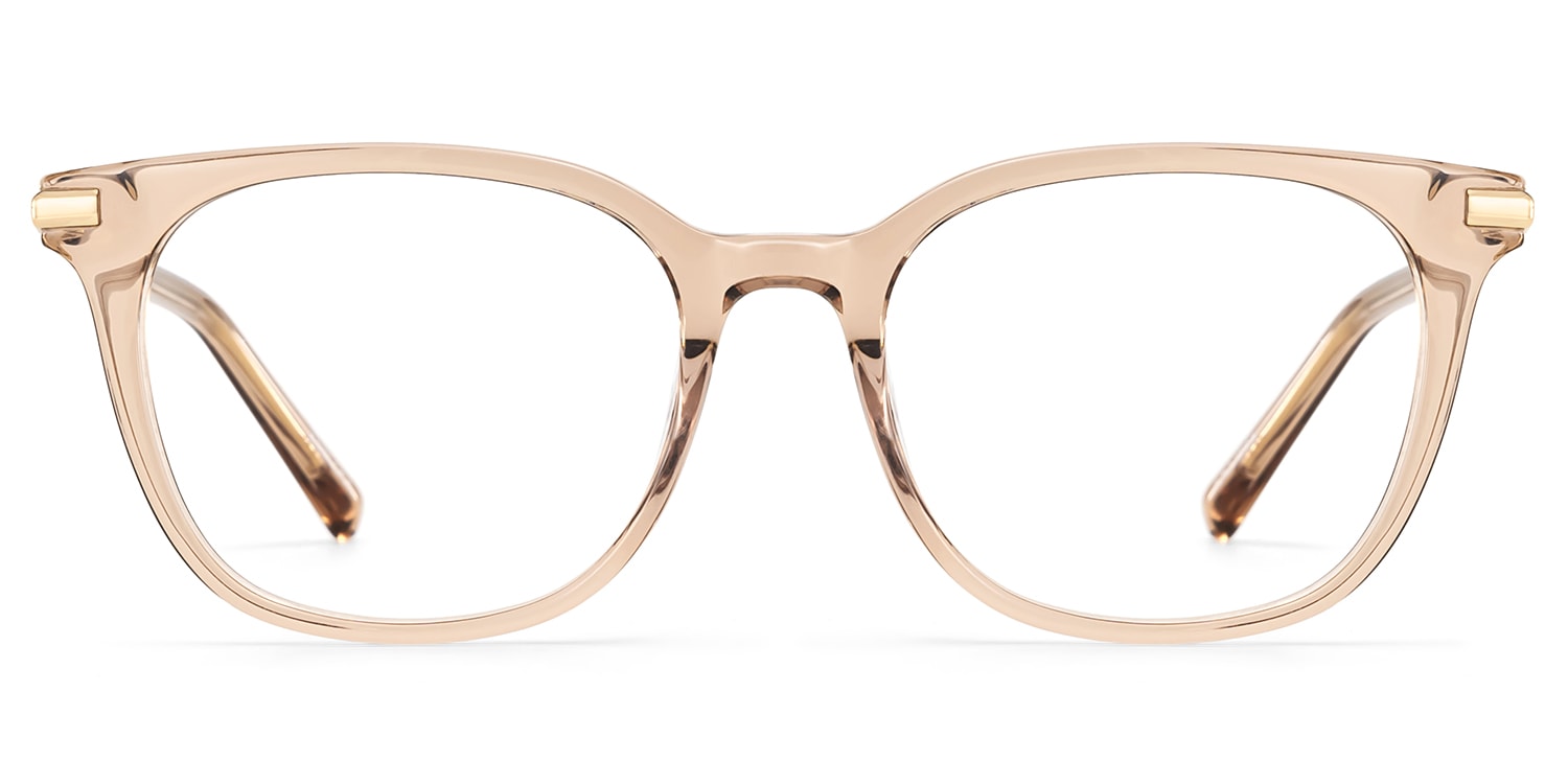 Square Champagne Eyeglasses- Vilmarie Acetate Frame Glasses