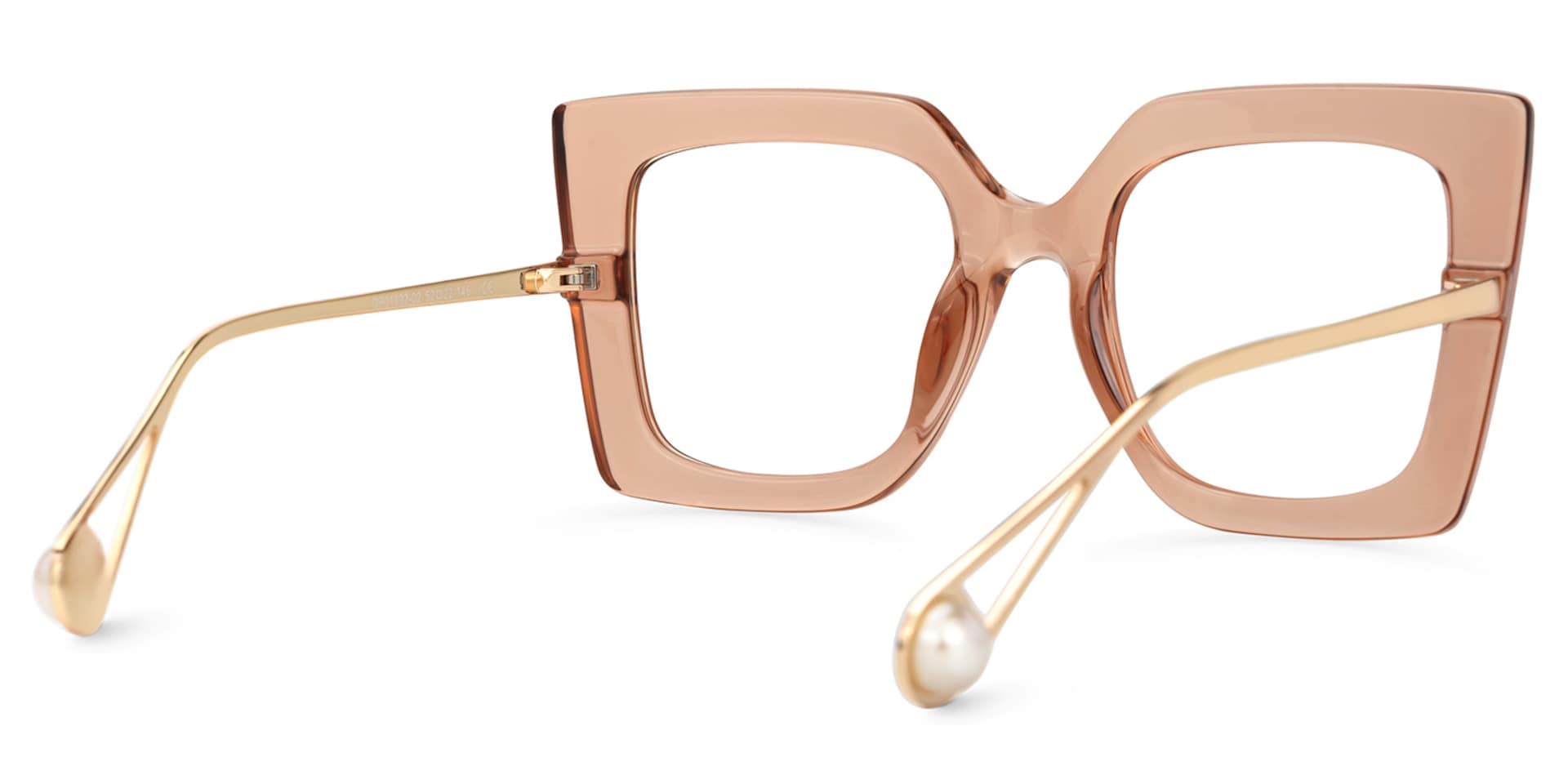 Qatar Square Champagne Eyeglasses and Thick Frames3