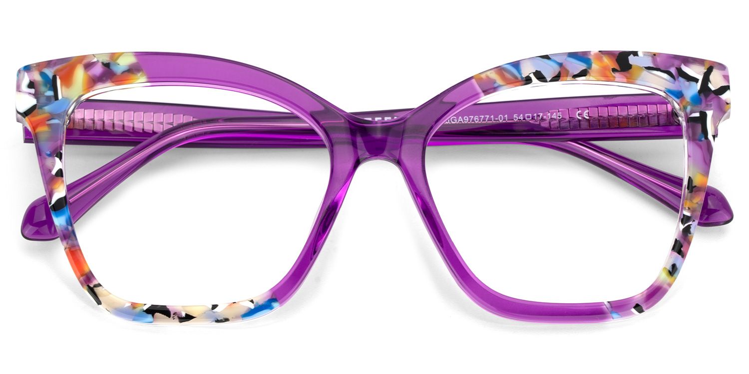 Chase Acetate Purple Frame Glasses with Butterfly Shape | Zeelool2