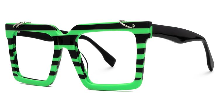 Dupree Square Green-Black Glasses