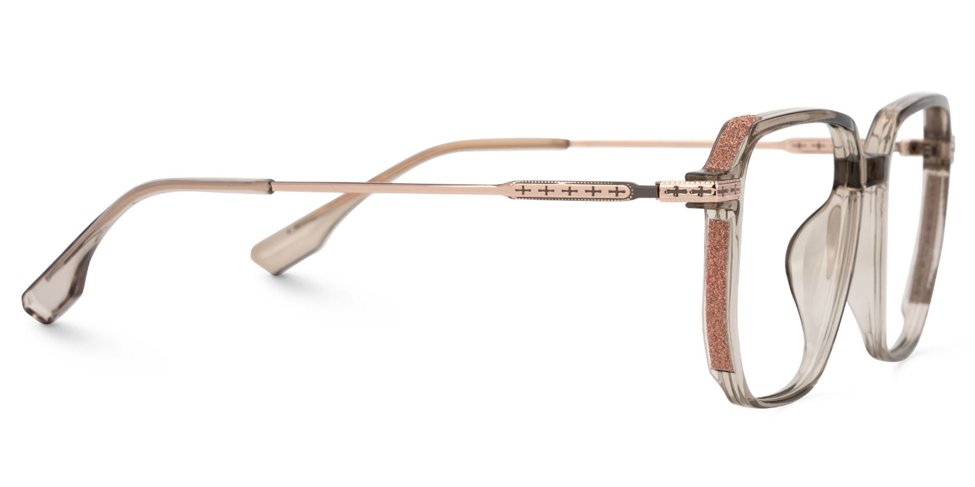 Nesbitt Mixed-Materials Geometric Tawny Frame Glasses | Zeelool2