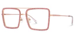 Diva Square Rose Gold Glasses3