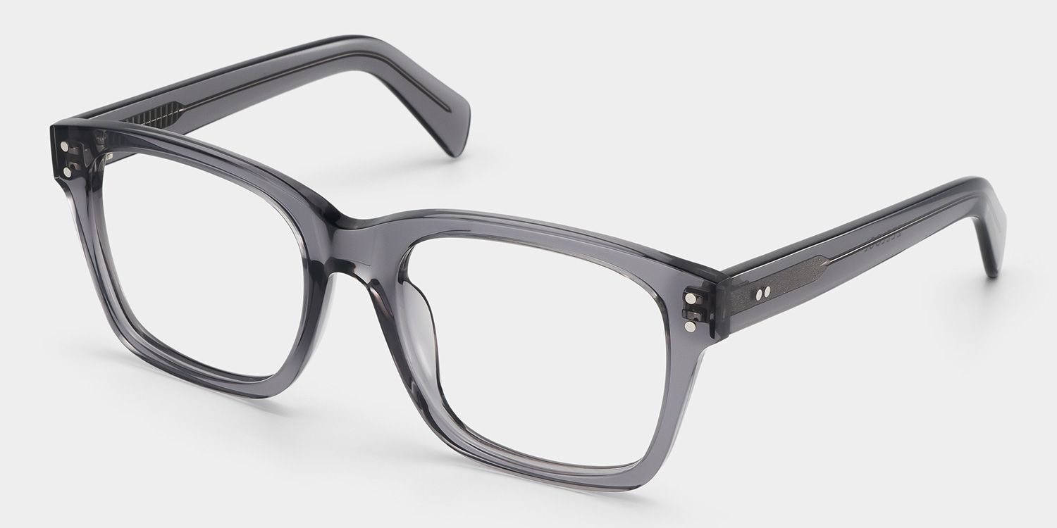 Fussell Square Gray Full-Frame Glasses | ZEELOOL
