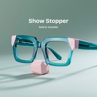Sarah Square Green Pink Glasses0