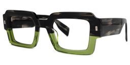 Bobbee Square Black-Green Glasses1