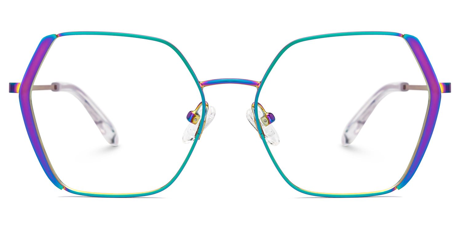 Hexagonal Metal Frame Glasses0