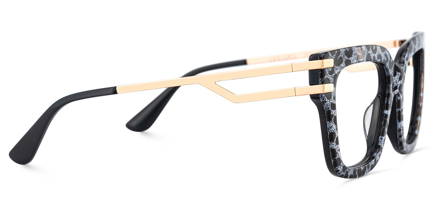 Square Cat-Eye Glasses With Gray Leopard5
