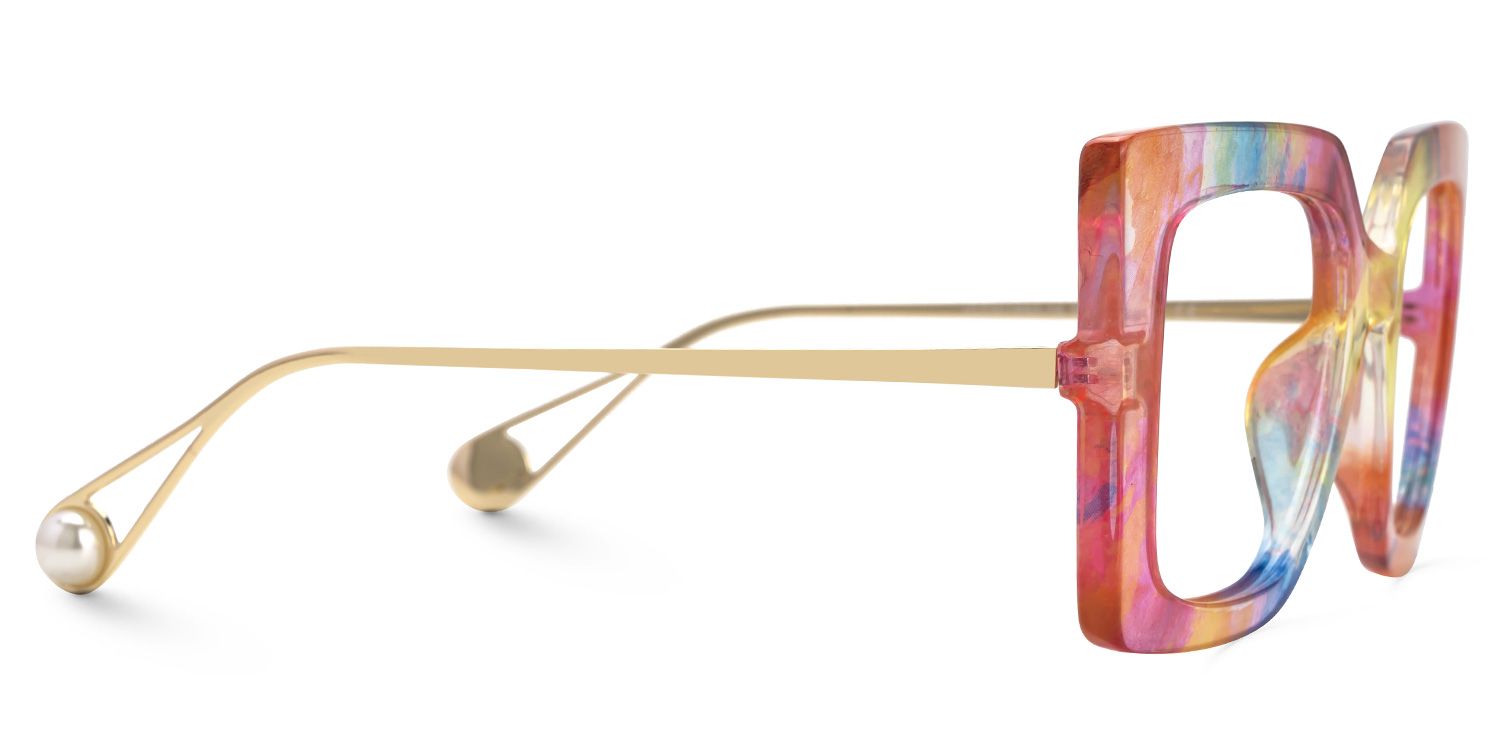 Qatar Square Rainbow Painted Thick Big Frame Glasses2