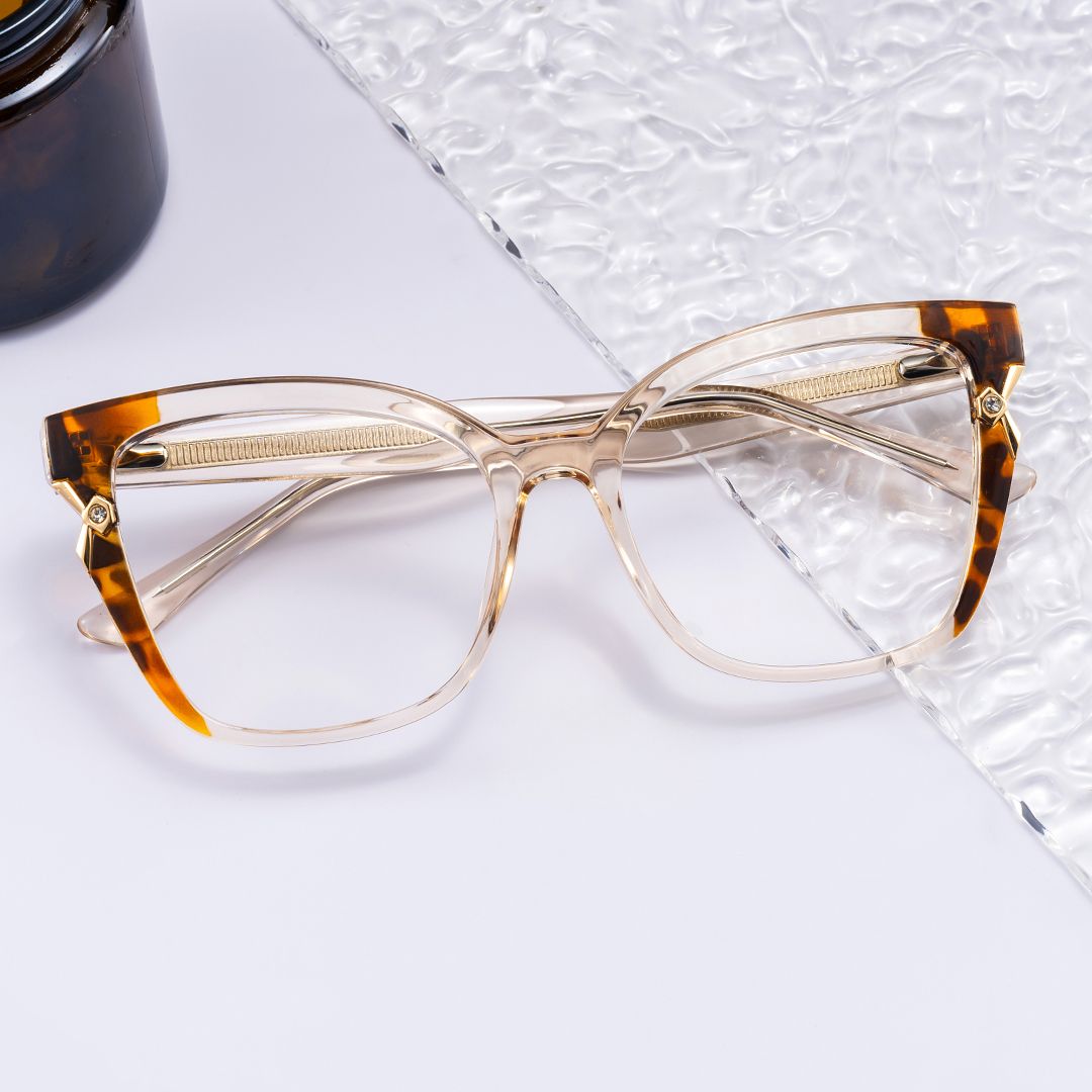 Beige Cat eye Glasses for Oval Face | Zeelool0