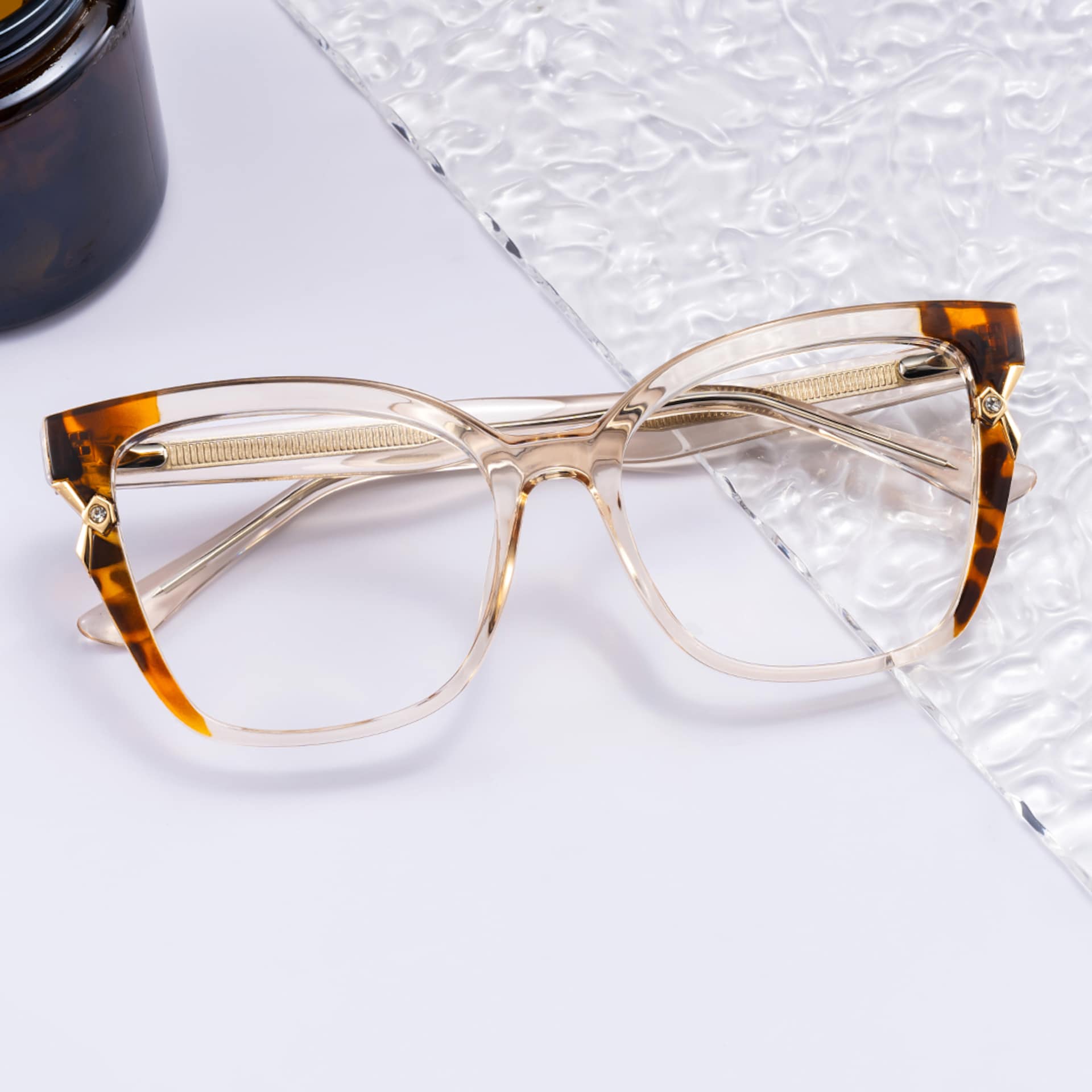 Champagne Cat eye Glasses for Oval Face | Zeelool0