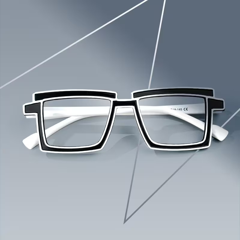 Zephyr Rectangle Black Glasses