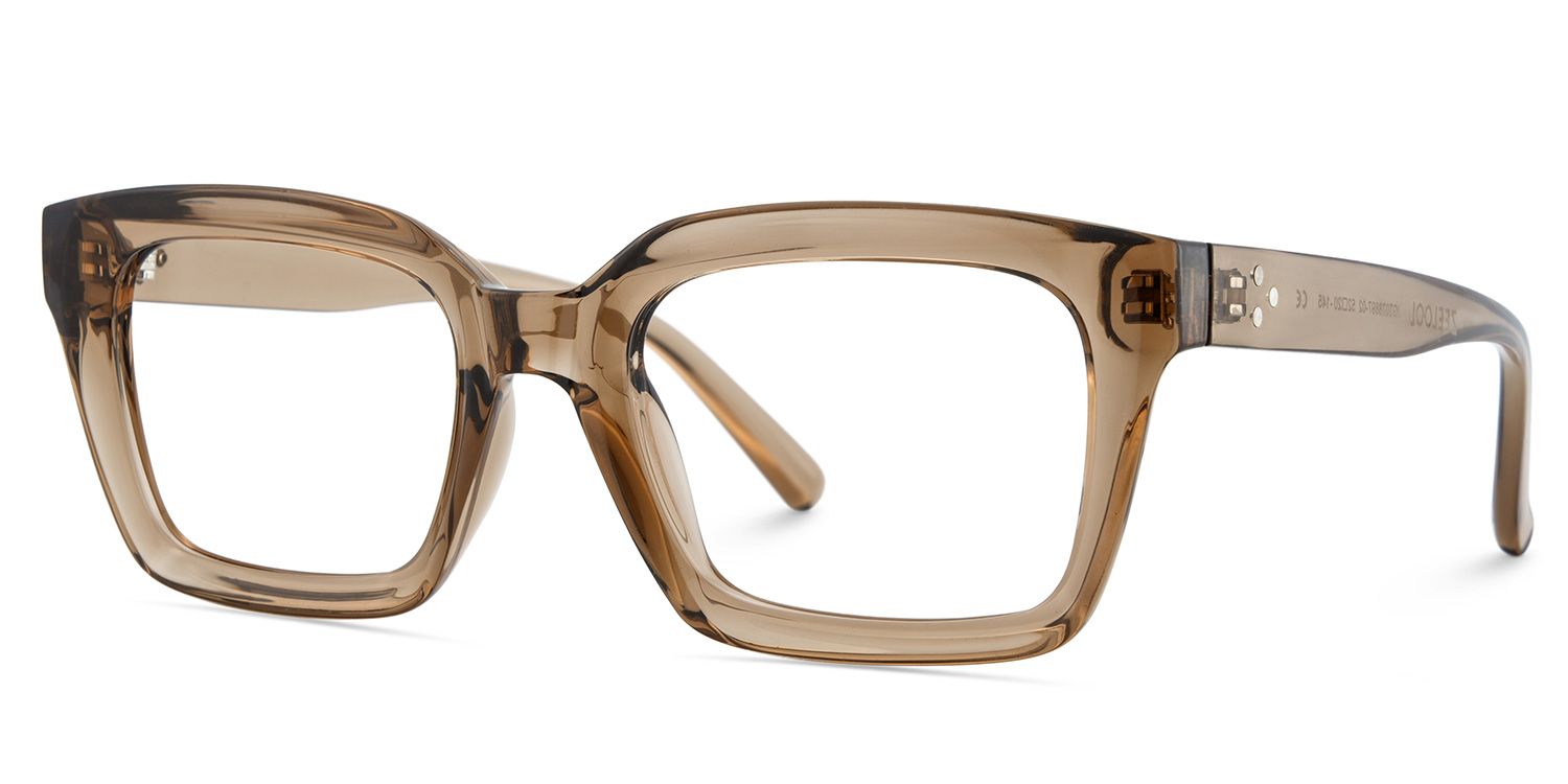 Grover Rectangle Eyeglasses and Beige Color Frames4