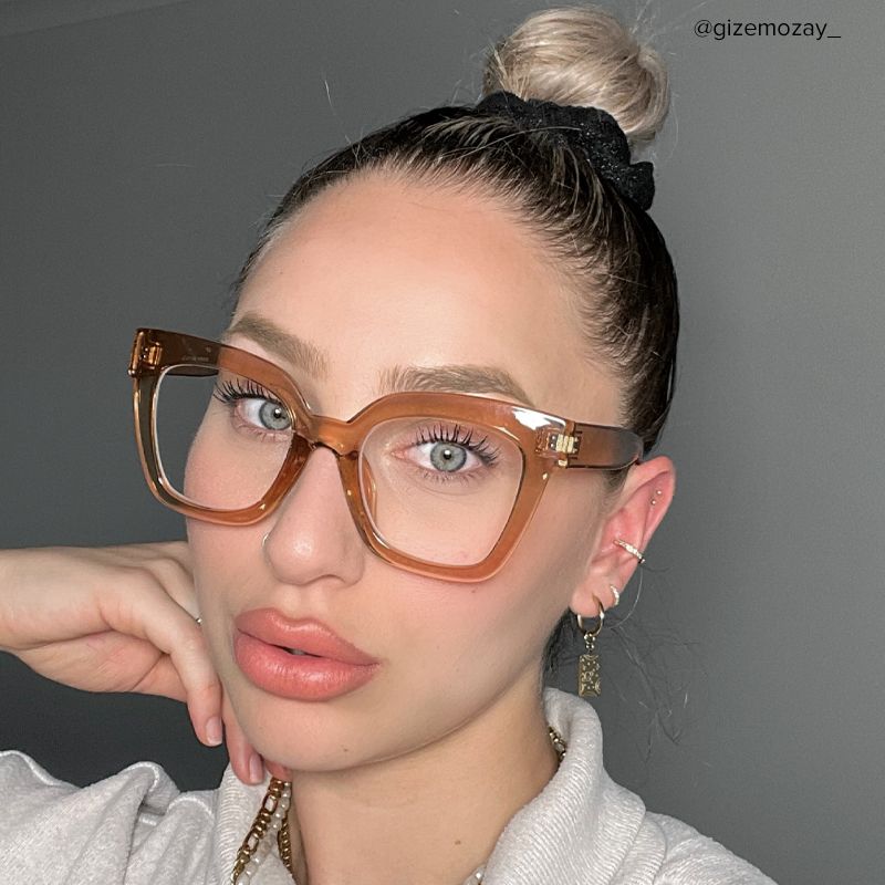 Malcolm Square Clear Beige Frame Glasses | Zeelool10