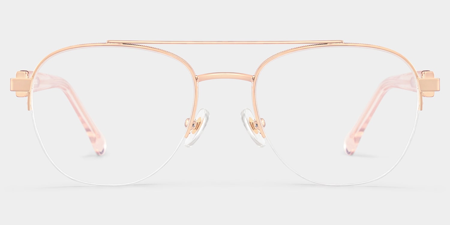 Emily Aviator Rose Gold Glasses