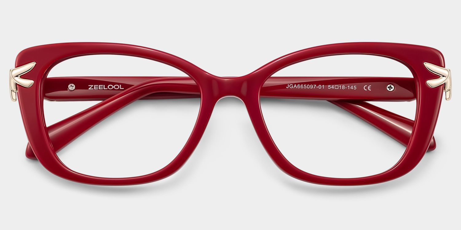 Isolde Red Cat-Eye Glasses | ZEELOOL2