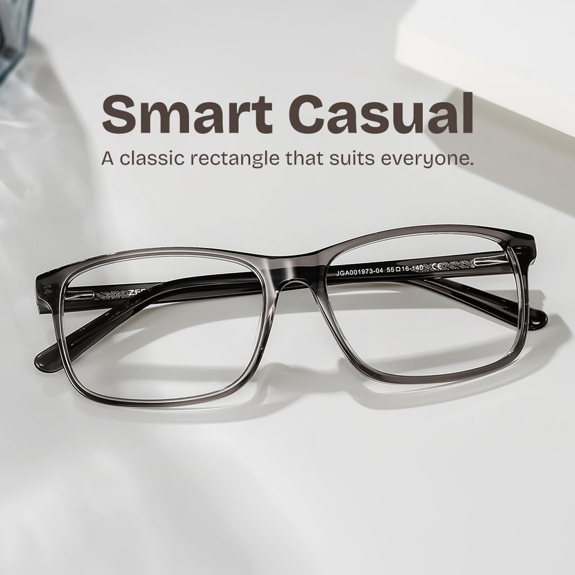 Connie Gray Rectangle Glasses