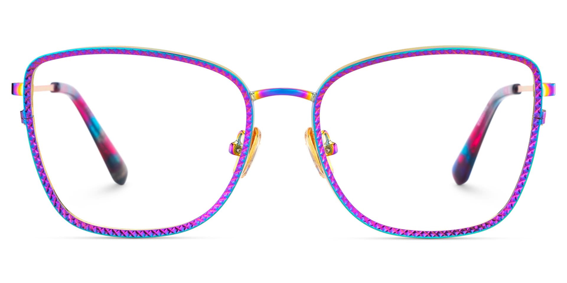 Ronan Eyeglasses in Rectangle Iridescent Frame | Zeelool0
