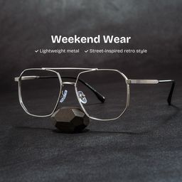 Logan Silver Aviator Glasses0