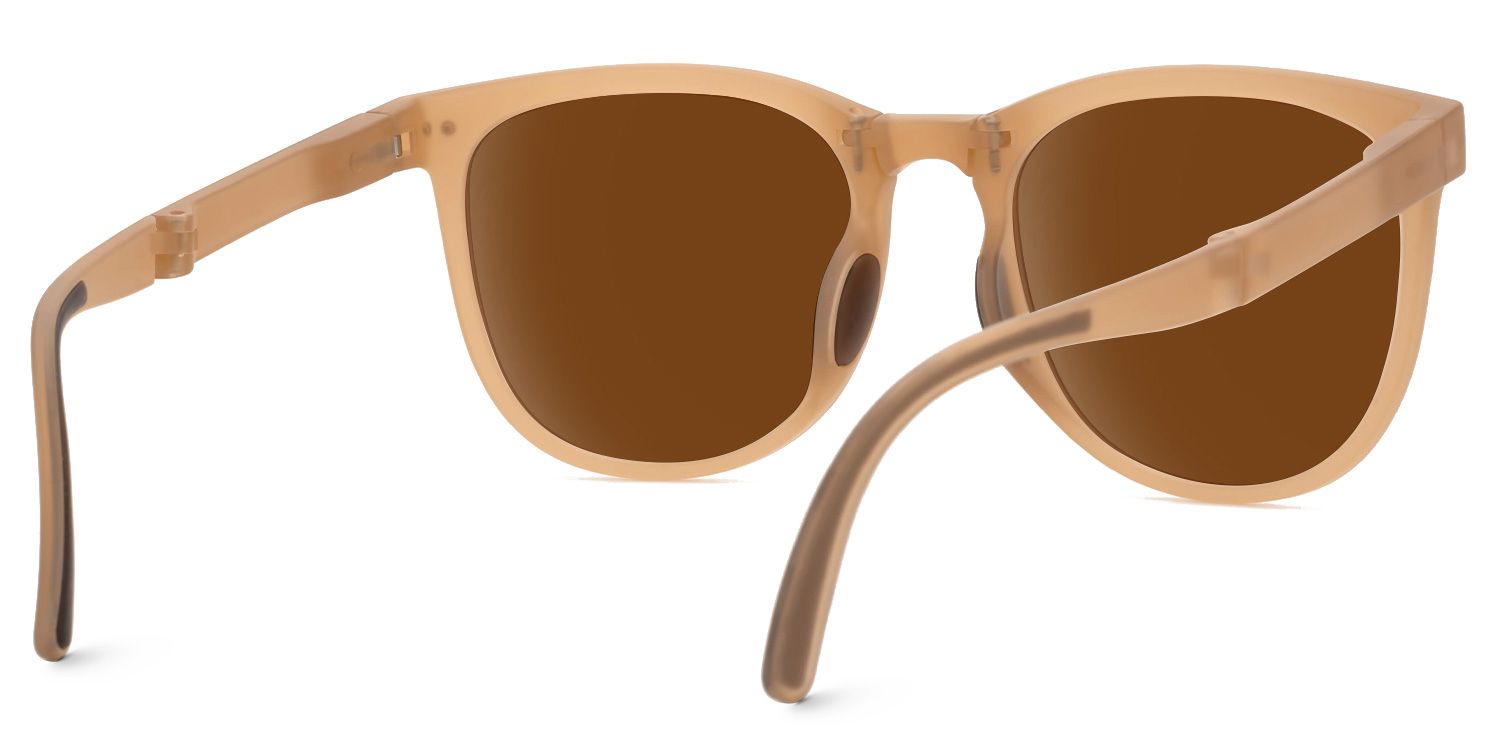 Lindzy Square Style Beige Frame Sunglasses | ZEELOOL4