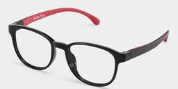 Dale  Round Black Red Glasses3