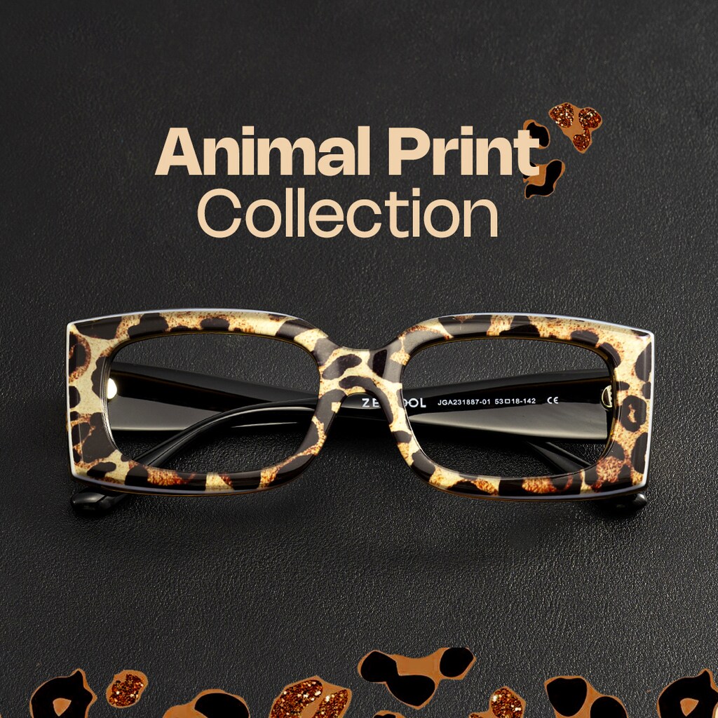 Orduno Rectangle Brown Leopard Glasses