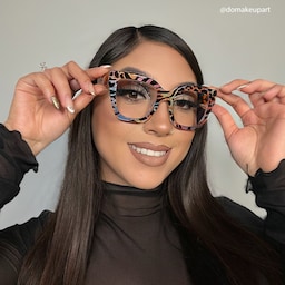 Ruby Square Leopard Print Glasses5