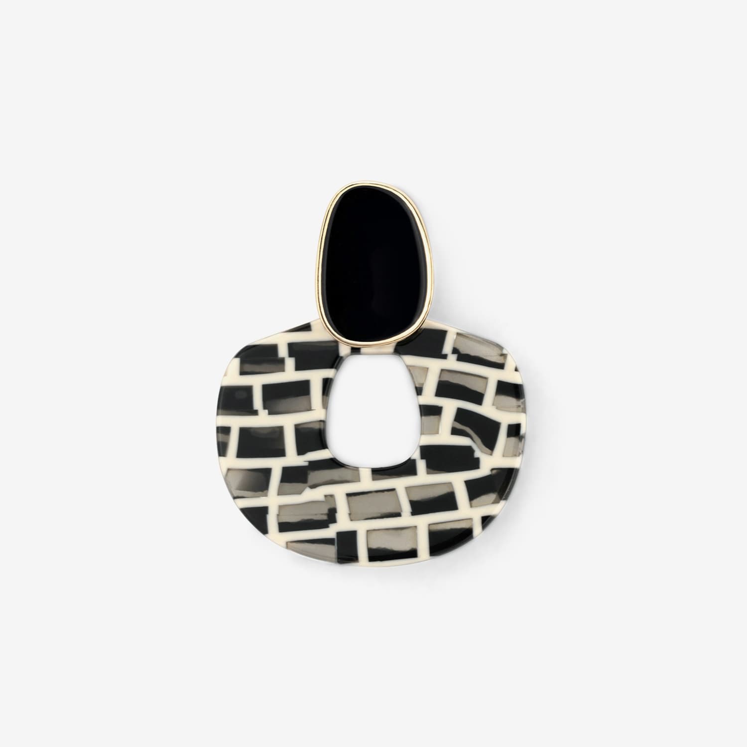 Stylish Black Silver Needle Earrings2