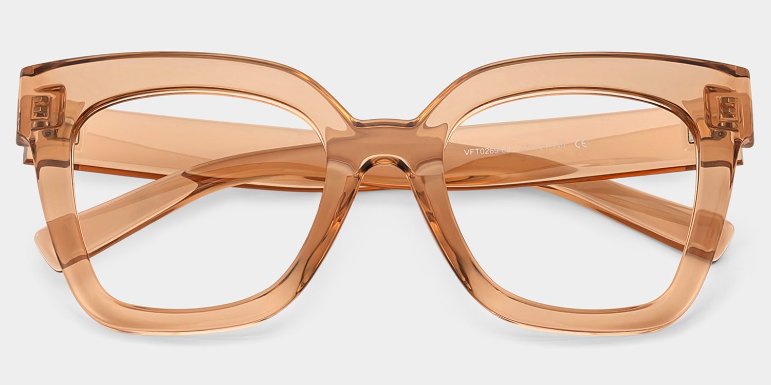 Malcolm Square Clear Beige Frame Glasses | Zeelool