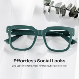 Liizbeett Square Green Glasses0