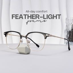 Naranjo Browline Black Glasses0