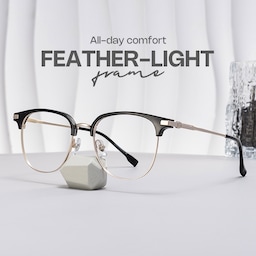 Naranjo Browline Black Glasses0