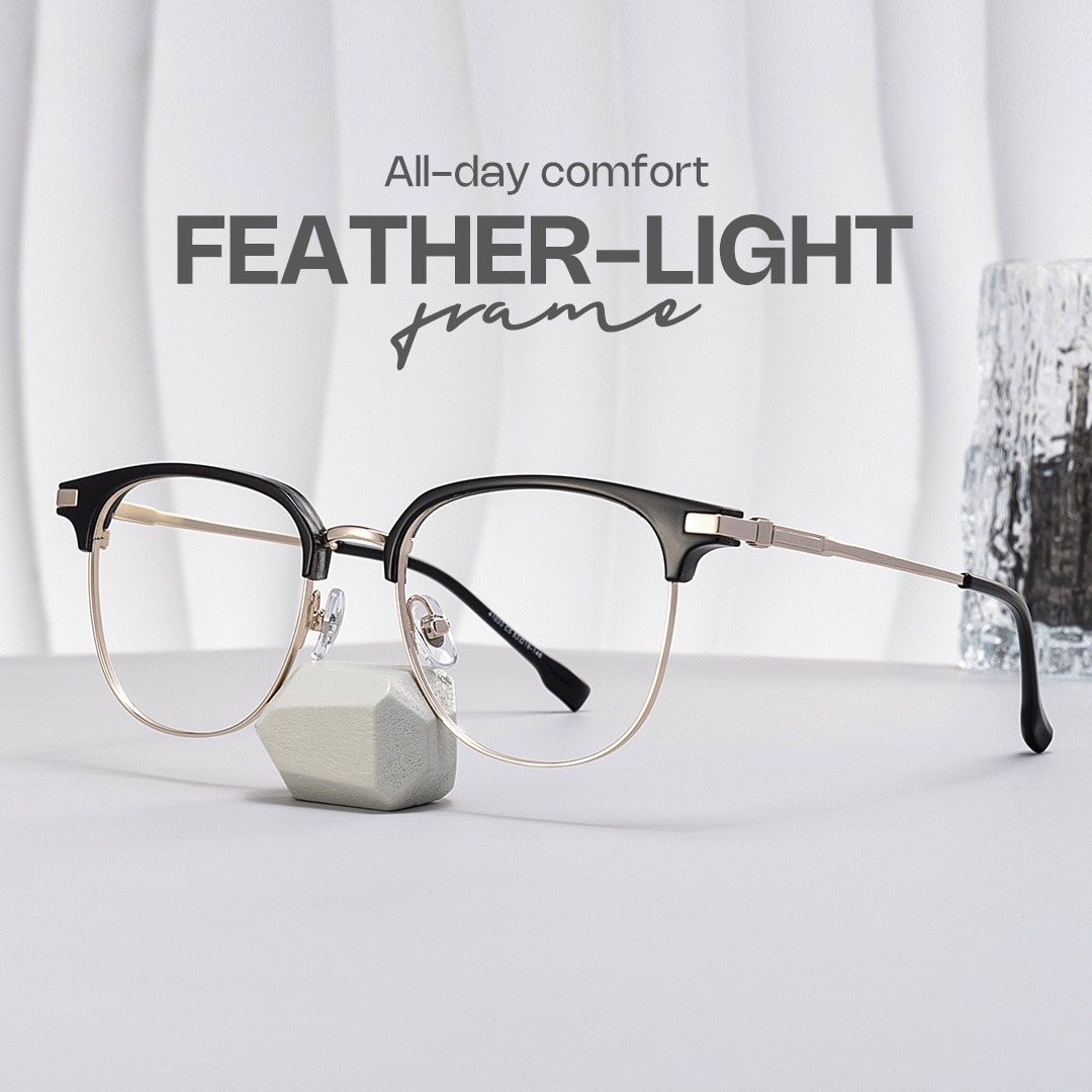 Naranjo Browline Black Glasses