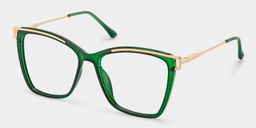 Krystle Square Green Glasses2
