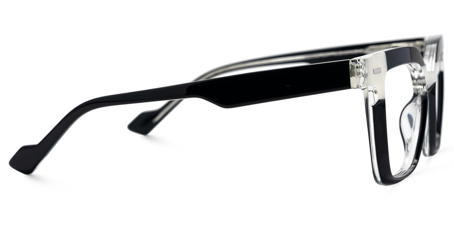 Black White Square Frame Glasses - Pinette on Sale | Zeelool3