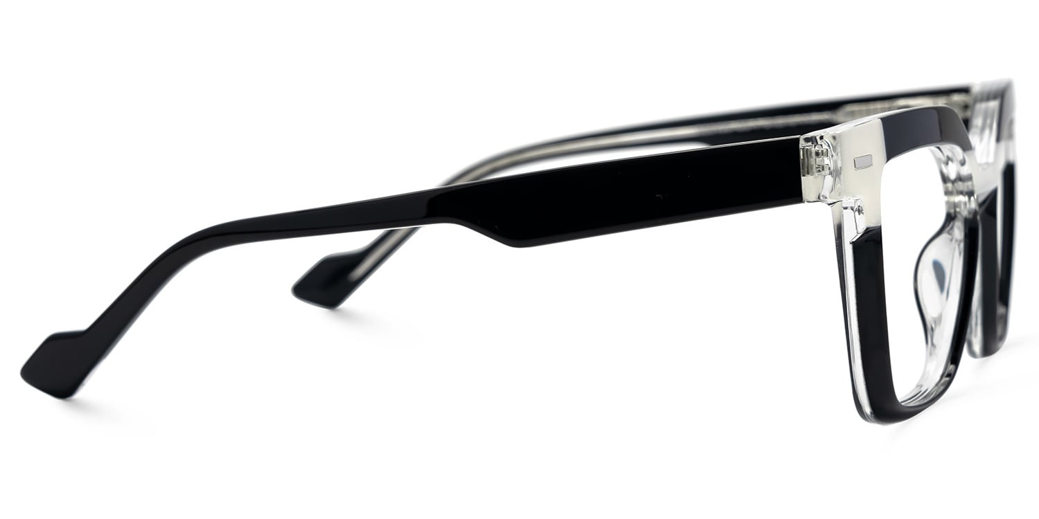 Pinette Square Black White Glasses3