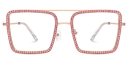 Diva Square Rose Gold Glasses2