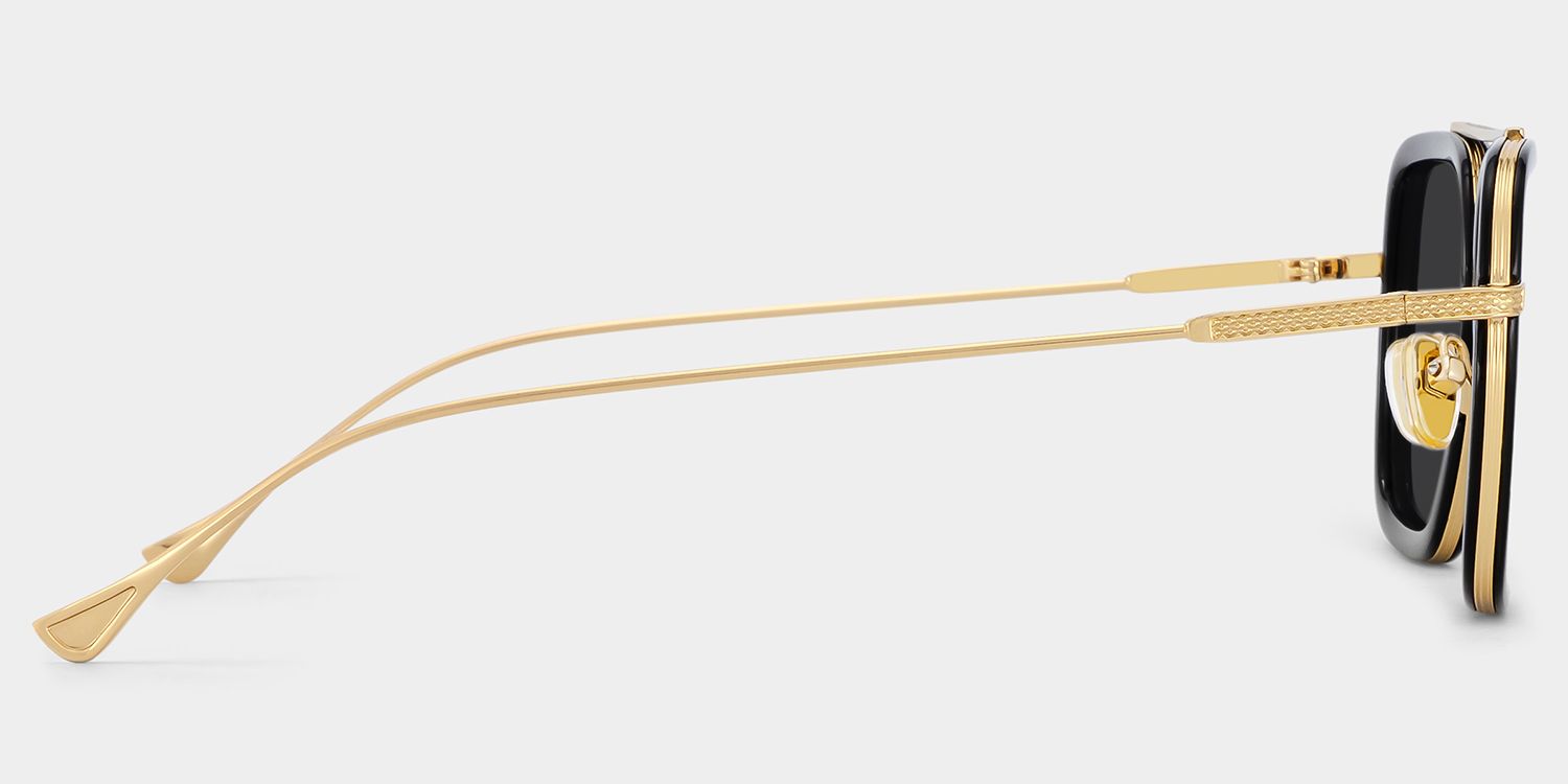 Gifford Mixed Black-Gold Aviator Frame Sunglasses | ZEELOOL