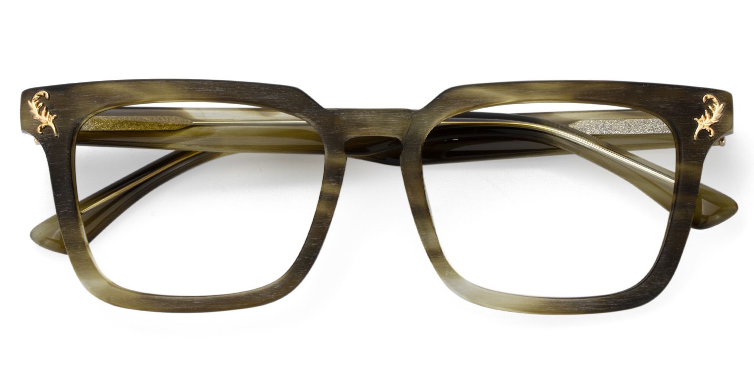 Men's Rectangular Eyeglasses Frames With Brown Color | Zeelool2