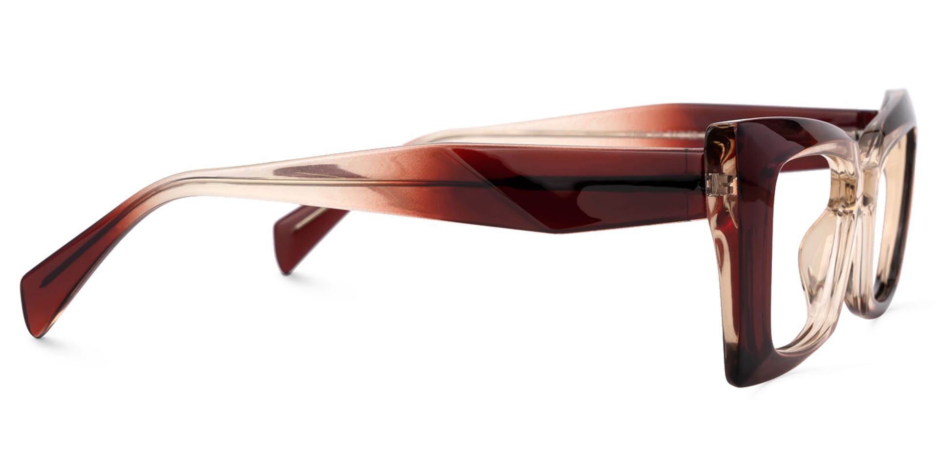 Bueghly Beige-Red Eyeglasses with Rectangle Shape | Zeelool Optical2