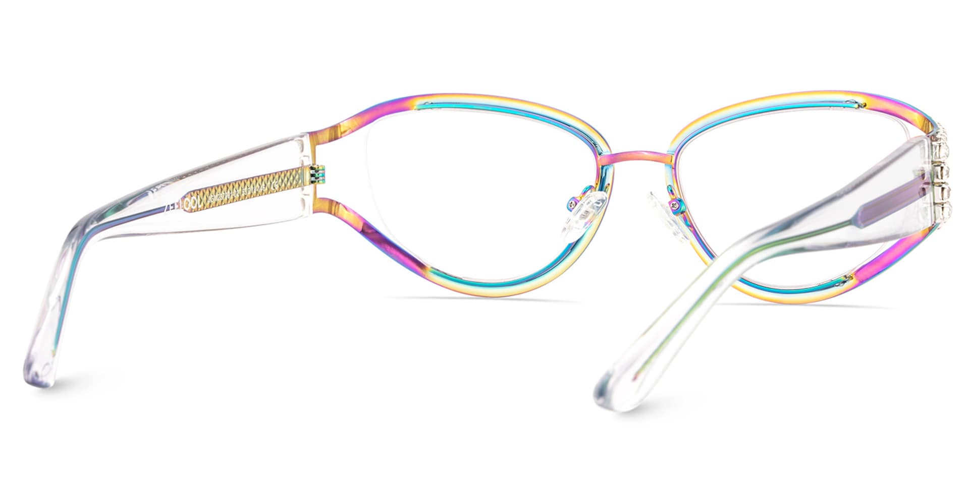 Ladies's Cat Eye Glasses With Shiny Diamonds5