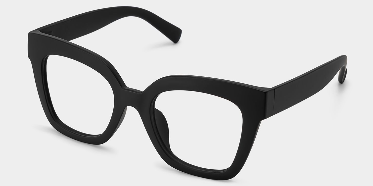 Malcolm Square Matte Black Glasses with Prescription